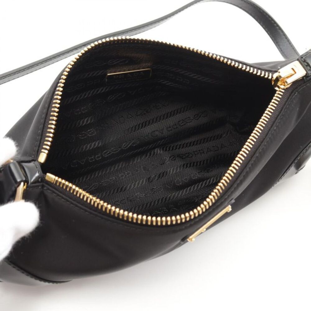 Prada Nylon Leather Shoulder Bag Black - Picture 3 of 4